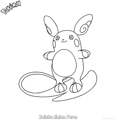 Free printable Raichu Alolan Form Coloring Page - Free Printable Pokemon Coloring Sheets coloring page